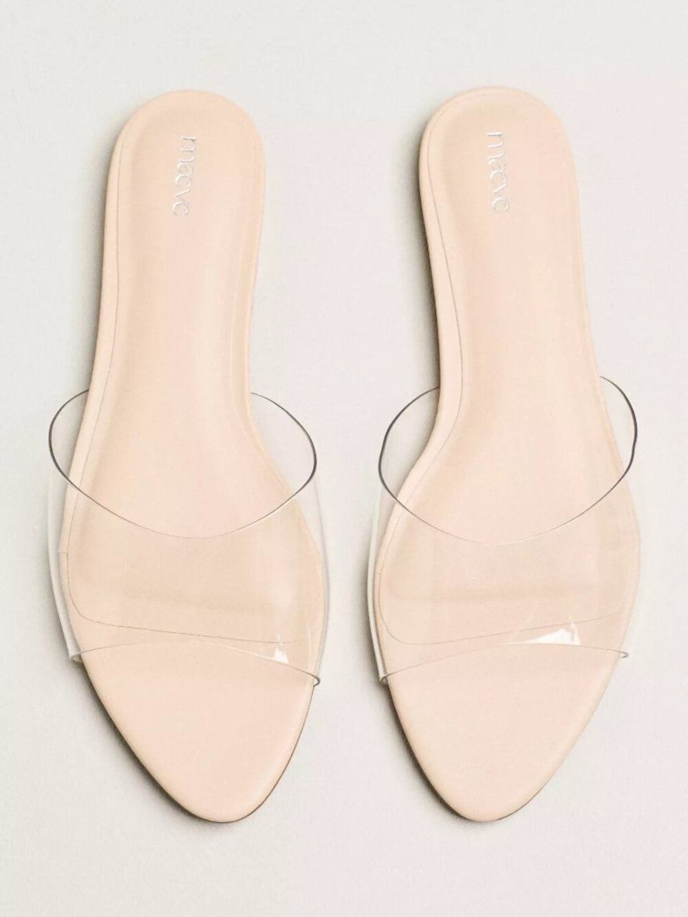 Anthropologie Maeve Pointed Toe Slip On Jelly Sandals Clear/Nude US 9/EU 40
